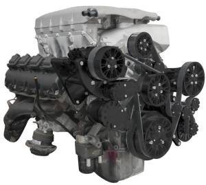 CVF Reaper Dodge Hemi 5.7L/6.1L/6.4L 10-Rib FEAD System For Whipple Inverted 3.0L With Alternator, AC & Power Steering - Black