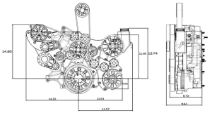 CVF Racing - CVF Reaper Dodge Hemi 5.7L/6.1L/6.4L 10-Rib FEAD System For Whipple Inverted 3.0L With Alternator, AC & Power Steering - Black Diamond - Image 4