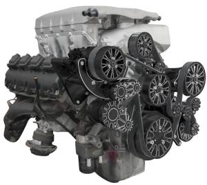 CVF Reaper Dodge Hemi 5.7L/6.1L/6.4L 10-Rib FEAD System For Whipple Inverted 3.0L With Alternator, AC & Power Steering - Black Diamond