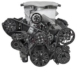 CVF Racing - CVF Reaper Dodge Hemi 5.7L/6.1L/6.4L 10-Rib FEAD System For Whipple Inverted 3.0L With Alternator, AC & Power Steering - Black Diamond - Image 2