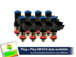 FIC 1200cc High Z Flow Matched EV6 Fuel Injectors for LS3, LS7, LSA, L76, L92 & L99 Engines - Set of 8