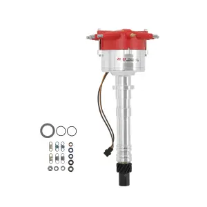 MSD SBC/BBC Flat Cap Crank Trigger Locked-Out Distributor - Iron Melonized Gear (Requires MSD Ignition Control & Crank Trigger)