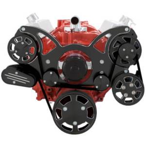 CVF Racing - CVF Chevy Small Block Serpentine System with AC, Power Steering & Alternator with Electric Water Pump (All Inclusive) - Black Diamond - Image 2