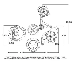 CVF Racing - CVF Chevy Small Block Serpentine Conversion System with AC & Power Steering Brackets, For Long Water Pump - Black - Image 4