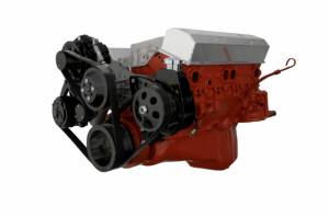 CVF Racing - CVF Chevy Small Block Serpentine Conversion System with Mid-Mount AC, Alternator, Power Steering Brackets, For Long Water Pump - Black - Image 3