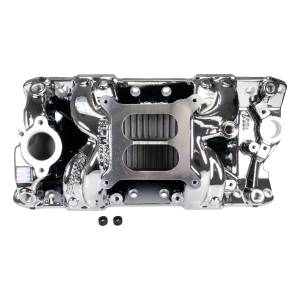 Edelbrock Performer RPM Air-Gap SBC Dual Plane Chrome Plasma Intake Manifold - Square Bore
