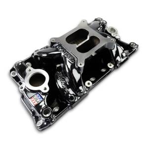 Edelbrock - Edelbrock Performer RPM Air-Gap SBC Dual Plane Black Plasma Intake Manifold - Square Bore - Image 3