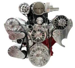 CVF Racing - CVF Reaper LS 10-Rib FEAD System For Whipple 3.0L High Mount Supercharger with Alternator, AC & Power Steering - Polished - Image 2